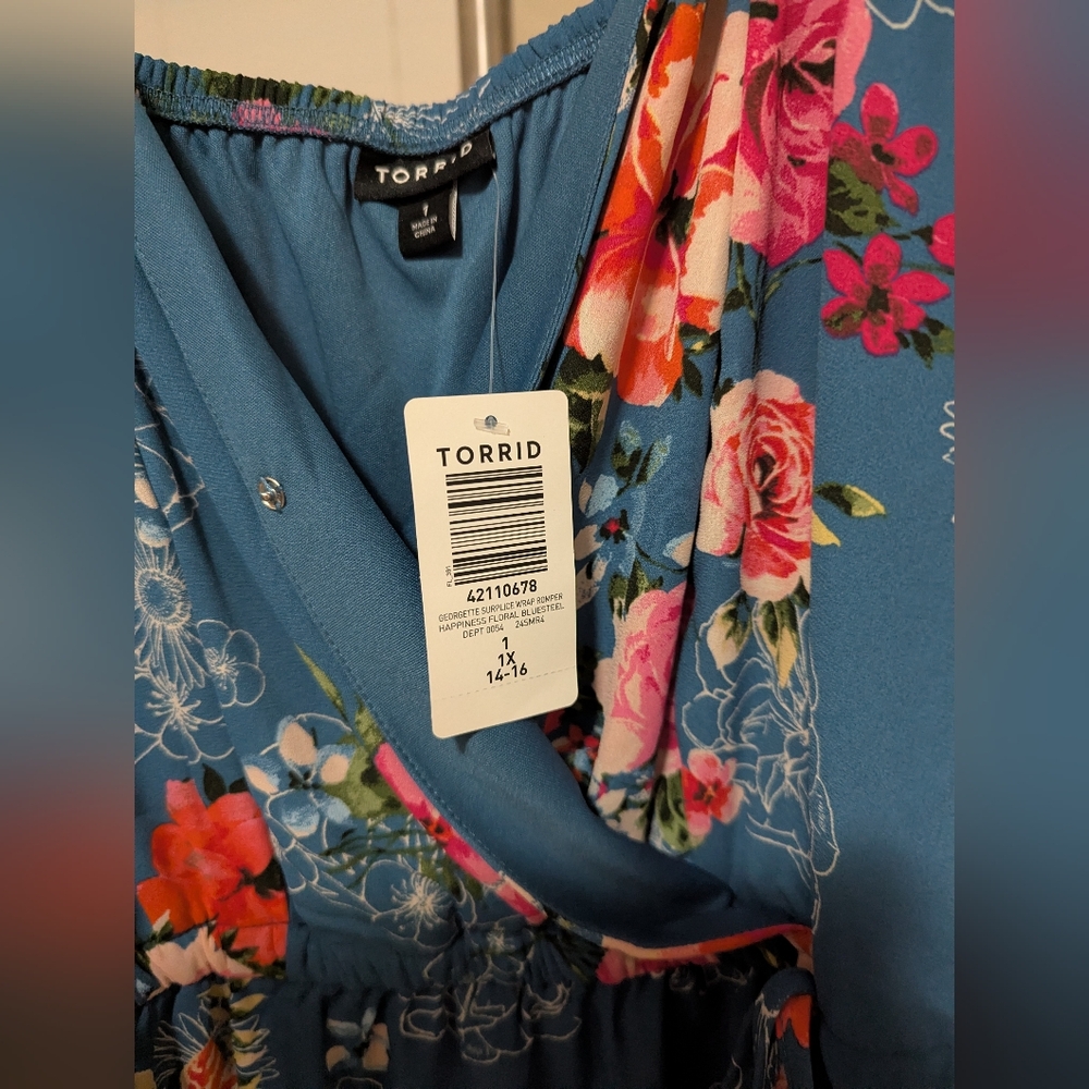 NWT Floral Romper Dress 1X - Picture 6 of 7
